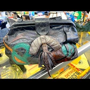 Vintage leather elephant bag